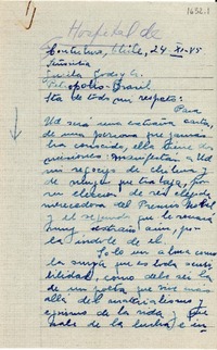 [Carta] 1945 nov. 24, Contulmo, Chile [a] Lucila Godoy A., Petrópolis, Brasil