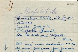 [Carta] 1945 nov. 24, Contulmo, Chile [a] Lucila Godoy A., Petrópolis, Brasil