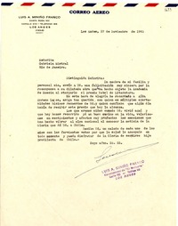 [Carta] 1945 nov. 27, Los Andes, Chile [a] Gabriela Mistral, Rio de Janeiro, [Brasil]
