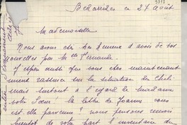 [Carta] 1932 aout 27, Bedarrides, [Francia] [a] Gabriela Mistral