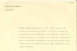 [Carta] 1945 dic. 2, Santiago [a] Embajador Sueco, Santiago