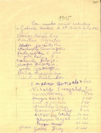 [Carta] [1945], [Chile] [a] Gabriela Mistral