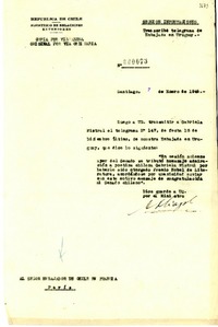 [Carta] 1946 ene. 7, Santiago, Chile [al] Embajador de Chile en Francia, París, Francia