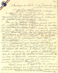 [Carta] 1945 dic. 1, Santiago [a] Gabriela Mistral