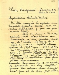 [Carta] 1946 ene. 8, Tarapacá, Iquique, Chile [a] Gabriela Mistral