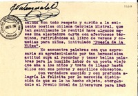 [Tarjeta] 1945 dic. 11, Santiago [a] Gabriela Mistral