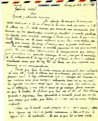 [Carta] 1946 ene. 15,Santiago de Chile [a] Gabriela Mistral, París