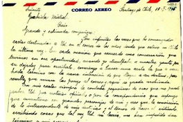 [Carta] 1946 ene. 15,Santiago de Chile [a] Gabriela Mistral, París