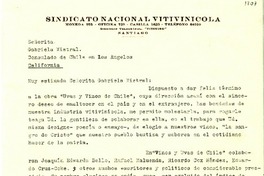 [Carta] [1946, Santiago] [a] Gabriela Mistral, Los Angeles