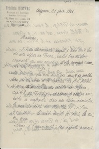[Carta] 1946 juin 21, Avignon, [Francia] [a] Gabriela Mistral