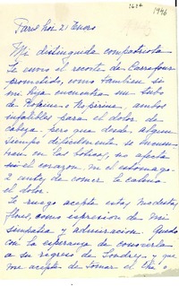 [Carta] [1946] ene. 21, París [a] Gabriela Mistral