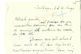 [Carta] [1946] mar. 22, Santiago, [Chile] [a] Gabriela [Mistral]