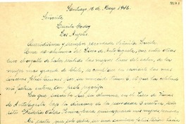 [Carta] 1946 mayo. 16, Santiago [a] Lucila Godoy, Los Angeles