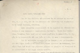 Algo sobre González Vera Algo sobre González Vera