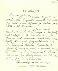 [Carta] 1946 abr. 3, Washington, [EE.UU.] [a] Gabriela [Mistral]