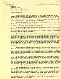 [Carta] 1946 jun. 23, Santiago, Chile [a] Gabriela Mistral, San Francisco, California, [EE.UU.]
