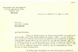 [Carta] 1946 mayo. 24, Santiago, Chile [a] Gabriela Mistral, Los Ángeles