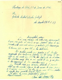 [Carta] 1946 jun. 29, Santiago, Chile [a] Gabriela Mistral, Los Angeles, EE.UU.