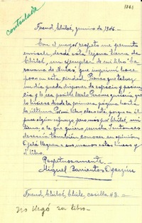 [Carta] 1946 jun., Ancud, Chiloé, Chile [a] [Gabriela Mistral]
