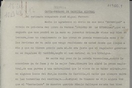 Prefacio de Gabriela Mistral Prefacio de Gabriela Mistral