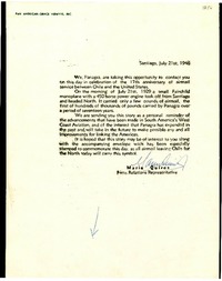 [Carta] 1946 jul. 21, Santiago, [Chile]
