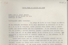 Carta para el diario de Cuba Carta para el diario de Cuba