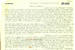 [Carta] 1946 sept. 1, Santiago, [Chile] [a] Gabriela [Mistral]