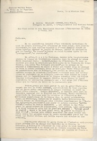 [Carta] 1946 févr. 4, Paris, [Francia] [a] Gabriela Mistral, Paris, [Francia]