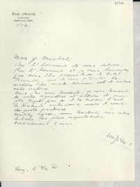 [Carta] 1945 déc. 4, Louny, [República Checa] [a] [Gabriela] Mistral