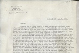 [Carta] 1951 sept. 29, Zürich, [Suisse] [a] [Gabriela Mistral]