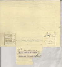[Telegrama] 1952 oct. 31, Praha, [República Checa] [a] Gabriela Mistral, Napoli, [Italia]