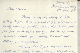 [Carta] 1956 Mar. 8, Vienna, [Austria] [a] Gabriela Mistral