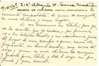 [Tarjeta] 1947 ene. 29, Santiago, [Chile] [a] Gabriela Mistral, [EE.UU.]