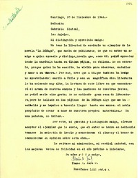 [Carta] 1946 dic. 30, Santiago, Chile [a] Gabriela Mistral, Los Ángeles