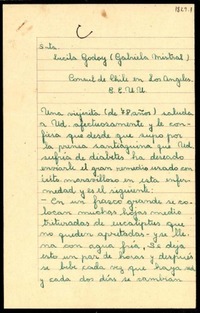 [Carta] 1947 jun. 2, San Bernardo, [Chile] [a] Gabriela Mistral, Los Angeles, EE.UU.