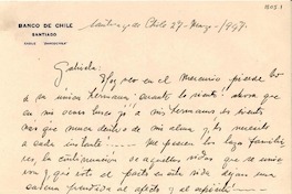 [Carta] 1947 mar. 27, Santiago de Chile [a] Gabriela Mistral