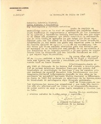 [Carta] 1947 jul. 24, La Serena, Chile [a] Gabriela Mistral, Santa Barbara, California, [EE.UU.]