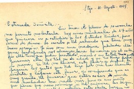 [Carta] 1947 ago. 18, Santiago, Chile [a] [Gabriela Mistral]
