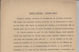 Fiesta perdida : Charles Peguy Fiesta perdida : Charles Peguy