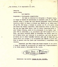 [Carta] 1947 sep. 6, San Esteban, [Chile] [a] Lucila Godoy, Los Angeles, [EEUU]
