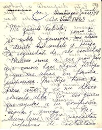 [Carta] 1948 jun, Santiago [a] Gabriela Mistral