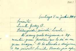 [Carta] 1948 jul. 8, Santiago [a] Lucila Godoy A.