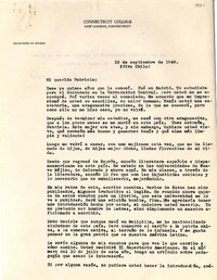 [Carta] 1948 sept. 18, Connecticut [a] Gabriela Mistral