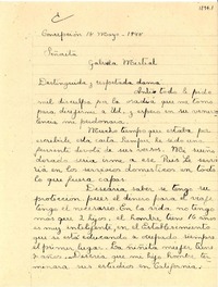 [Carta] 1948 mayo 18, Concepción, Chile [a] Gabriela Mistral