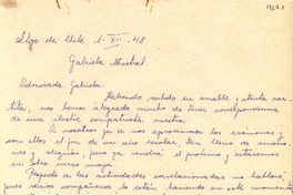 [Carta] 1948 dic. 1, Santiago, Chile [a] Gabriela Mistral
