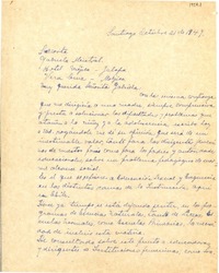 [Carta] 1949 oct. 2, Santiago, Chile [a] Gabriela Mistral, Hotel Méjico, Jalapa, Veracruz, Méjico