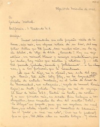 [Carta] 1949 nov. 27, Santiago, Chile [a] Gabriela Mistral, California, EE.UU.