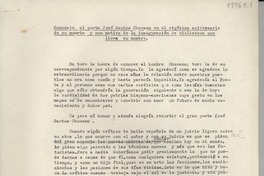 Homenaje al poeta José Santos Chocano en el vigésimo aniversario de su muerte y con motivo de la inauguración de la biblioteca que lleva su nombre Homenaje al poeta José Santos Chocano en el vigésimo aniversario de su muerte y con motivo de la inauguración de la biblioteca que lleva su nombre