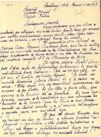 [Carta] 1951 ene. 15, Santiago, Chile [a] Gabriela Mistral, Rapallo, Italia