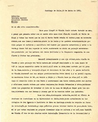 [Carta] 1951 mar. 15, Santiago, Chile [a] Gabriela Mistral, Italia